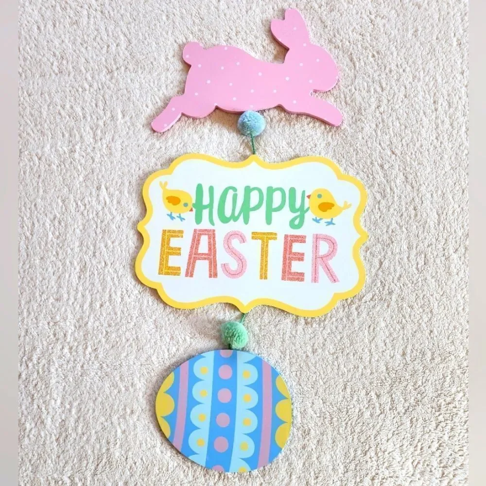 New easter wooden indoor wall decor 22' long